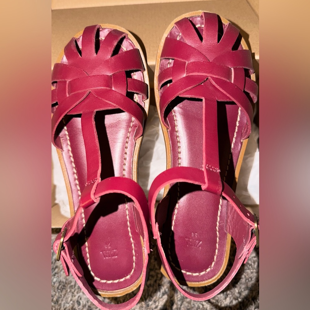 ZARA GIRLS Leather Fisherman Sandals LIMITED EDITION Size Girls 2.5 - Picture 6 of 12